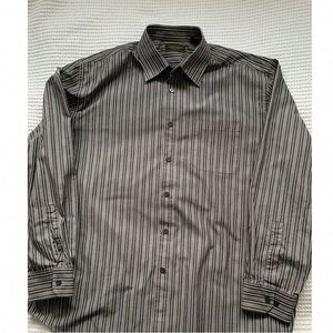 Joseph Abboud Charcoal and White Striped Shirt